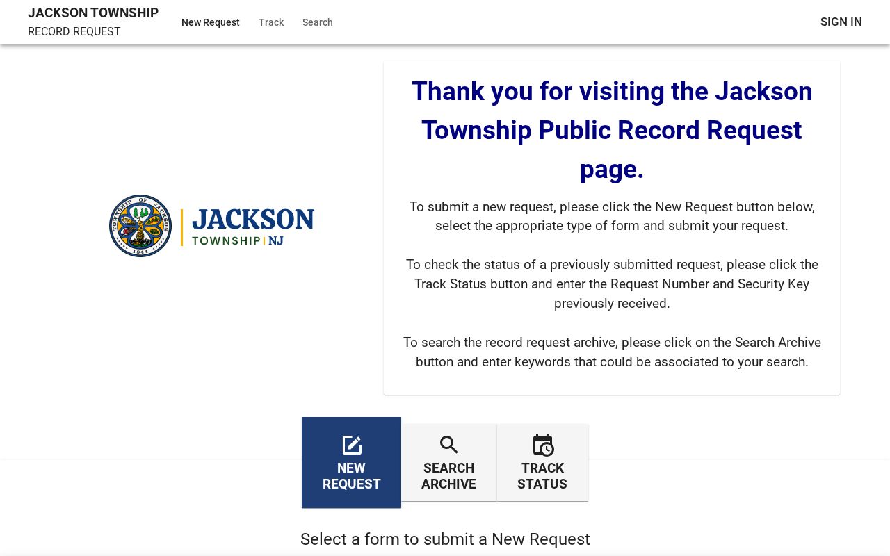 Jackson Township residents directory JustFOIA municipal request portal