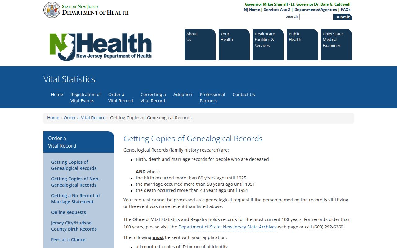 Jackson Township resident lookup using New Jersey genealogical vital records guidance