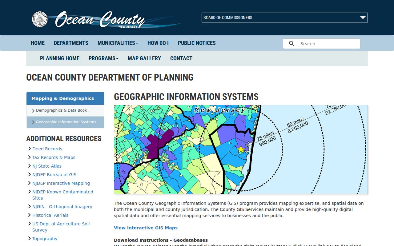 Jackson Township street directory Ocean County GIS program page